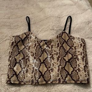 Shiny snakeskin cropped tank